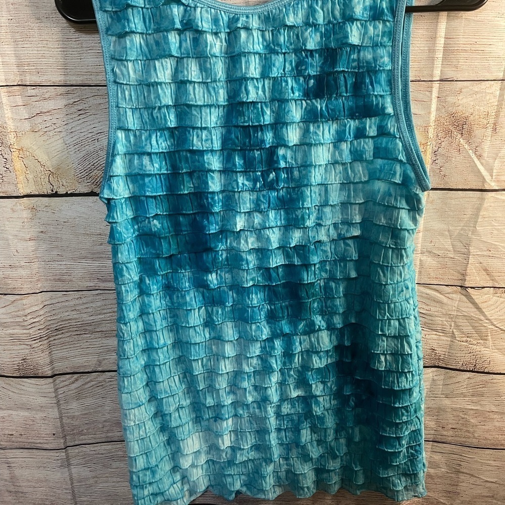 Make an offer! Karen Kane blue ruffle tank top size medium